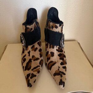 COSTA BLANCA | Calf-Hair Leopard Print Ankle Booties